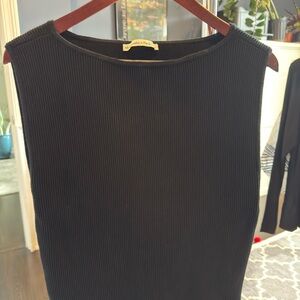 Abercrombie & Fitch Black Ribbed Knit Top